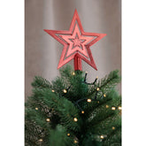 Hectarul - Varf de brad stea de Craciun rosie 20 cm MagicHome